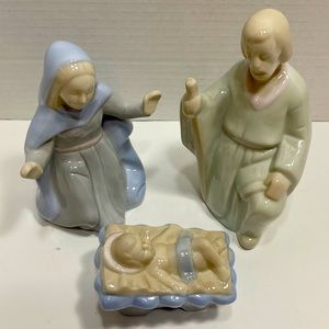 Vintage Ceramic Nativity Mary Joseph Baby Jesus